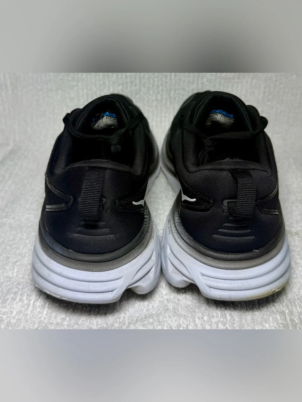 Hoka Men's Black and White Cushioned Road Running Shoes